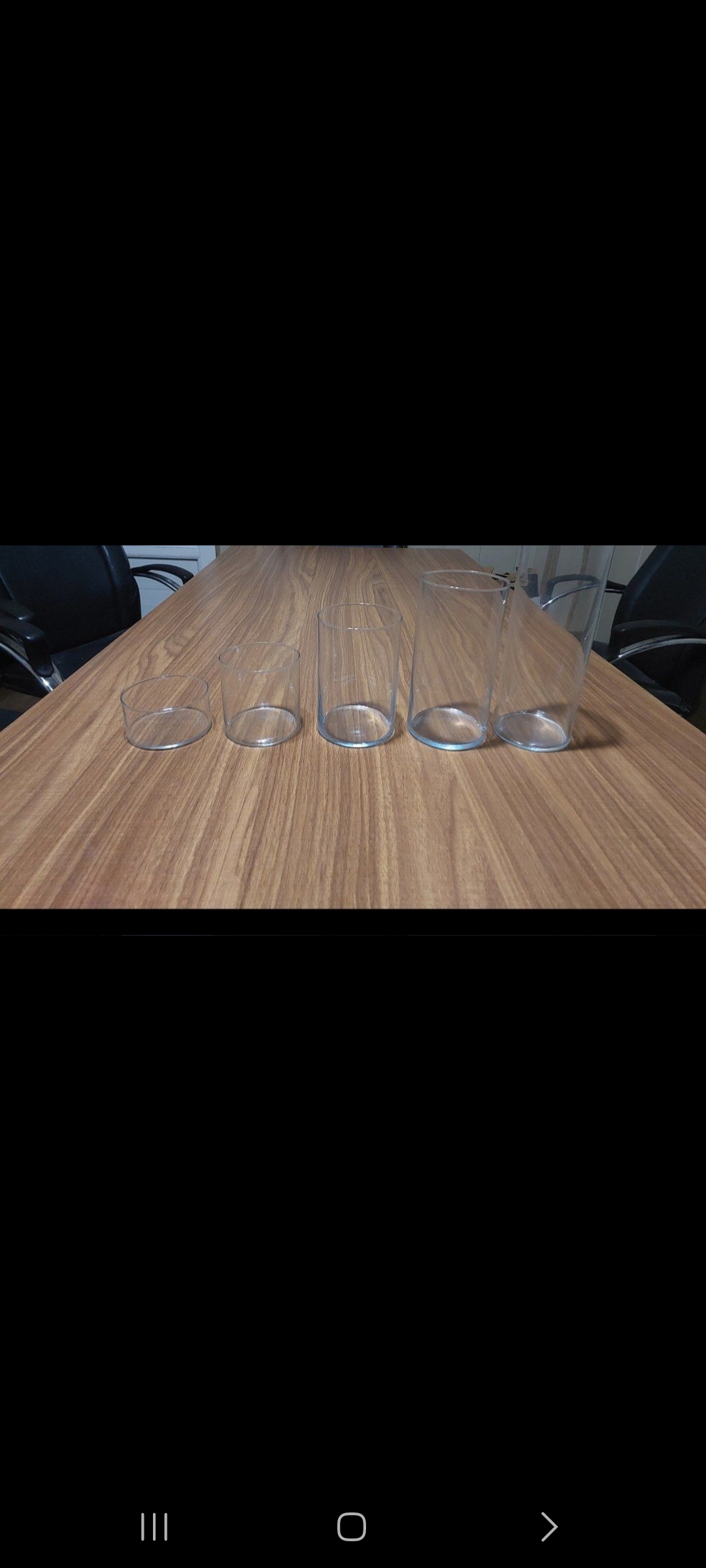 گلدان استوانه شیشه ای قطر 10ارتفاع 10سانت
